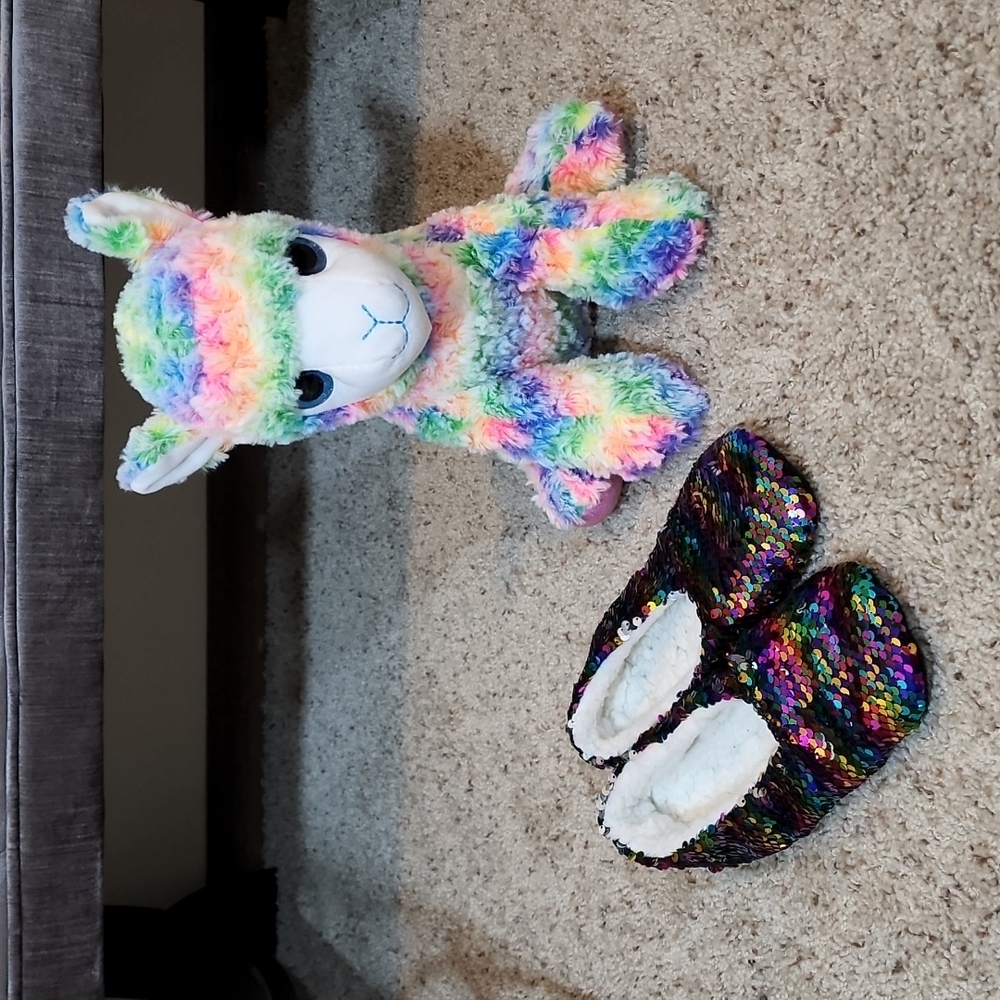 Rainbow Lamaa 🌈 and slippers